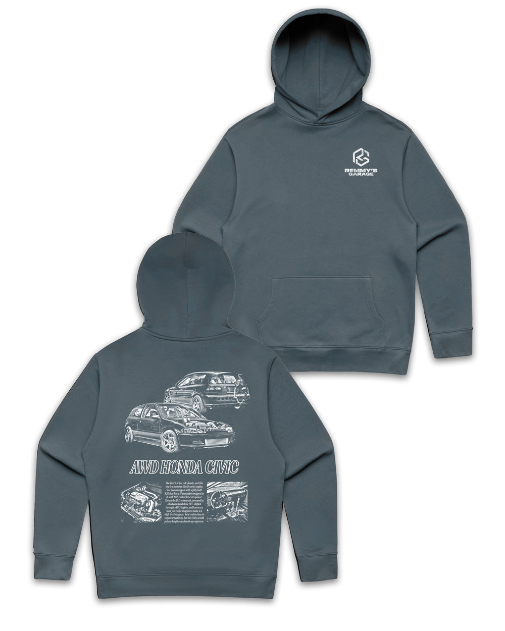 AWD Civic Hoodie- Space Gray